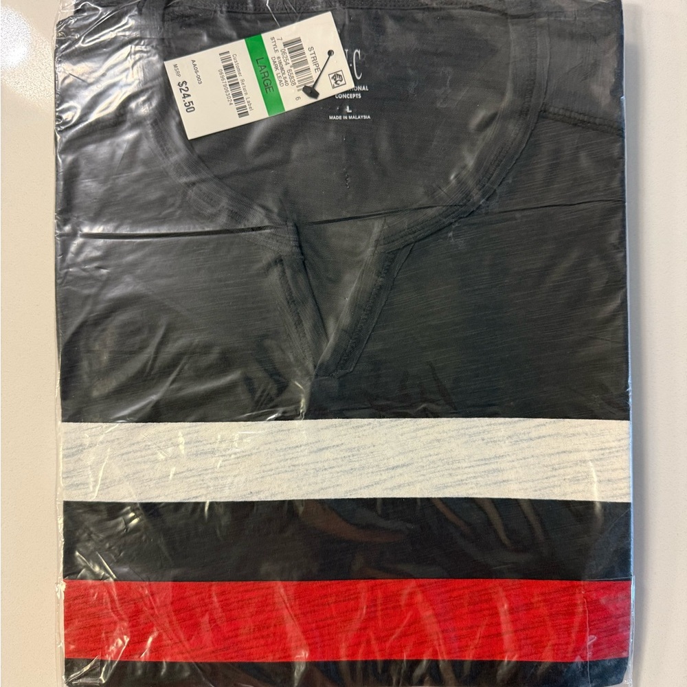 INC International Concepts Black, White, and Red Men's Shirt